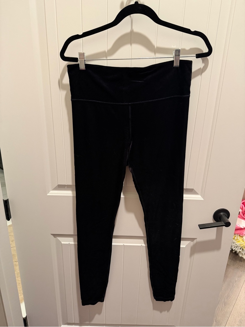 Athleta Elation Ultra High Rise Velvet Tight Black Size LT
